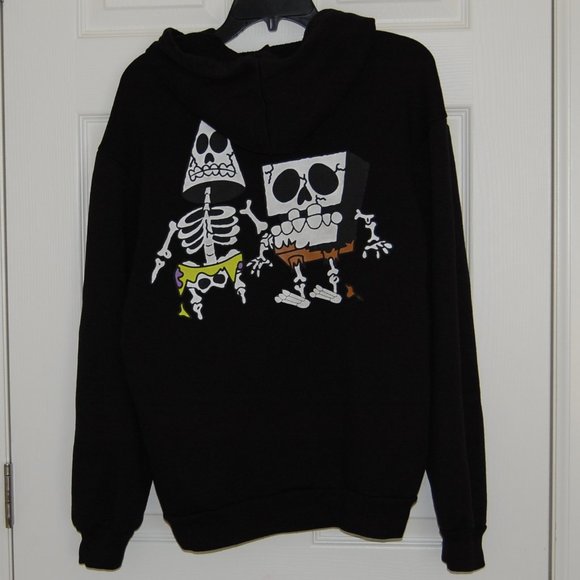 Nickelodeon SpongeBob Skeleton Graphic Hoodie, Women Size M - Picture 3 of 5